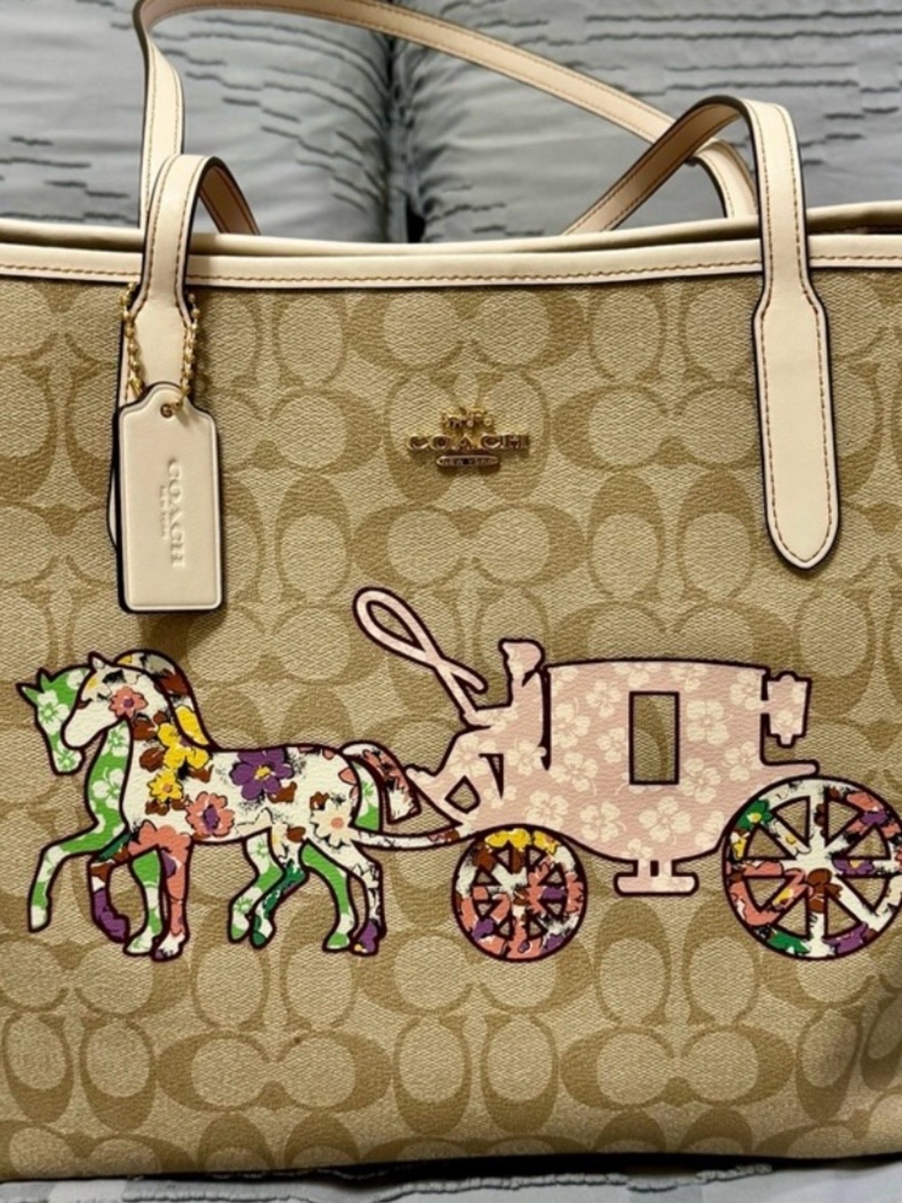 Coach Brown Leather Logo Patch Tote